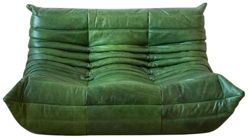 Sofa Togo dwuosobowa, skóra zielona dubai
