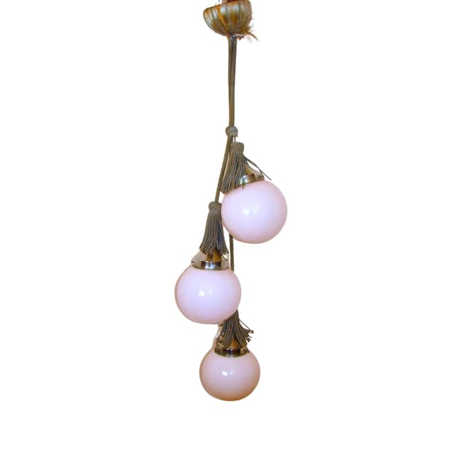 Chandelier Art Deco, pink, glass, 1920s. - DIMENSION