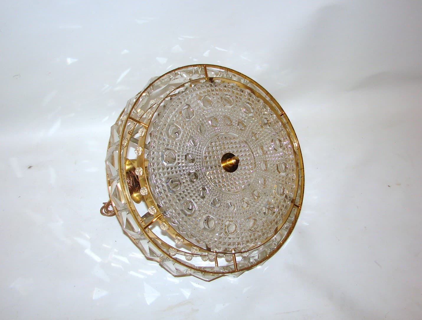 Pendant lamp, golden crystal, by C. Fagerlund, Sweden, 1960s. - 51664