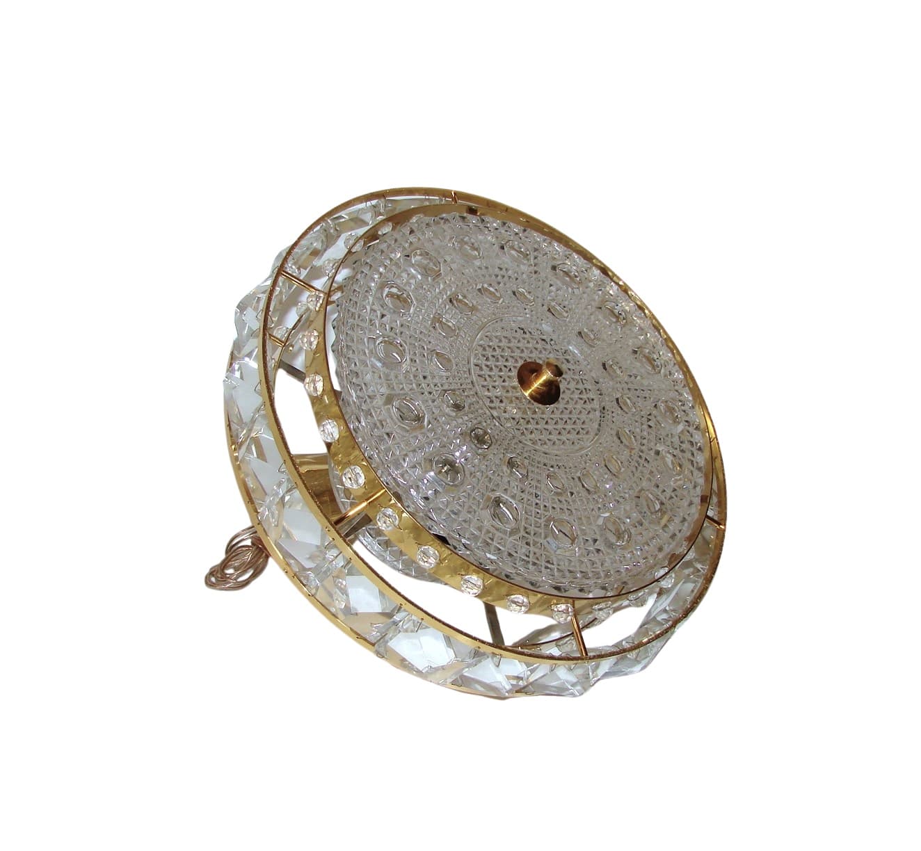 Pendant lamp, golden crystal, by C. Fagerlund, Sweden, 1960s.