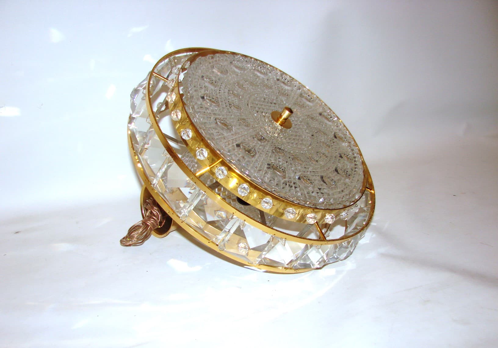 Pendant lamp, golden crystal, by C. Fagerlund, Sweden, 1960s. - 51666