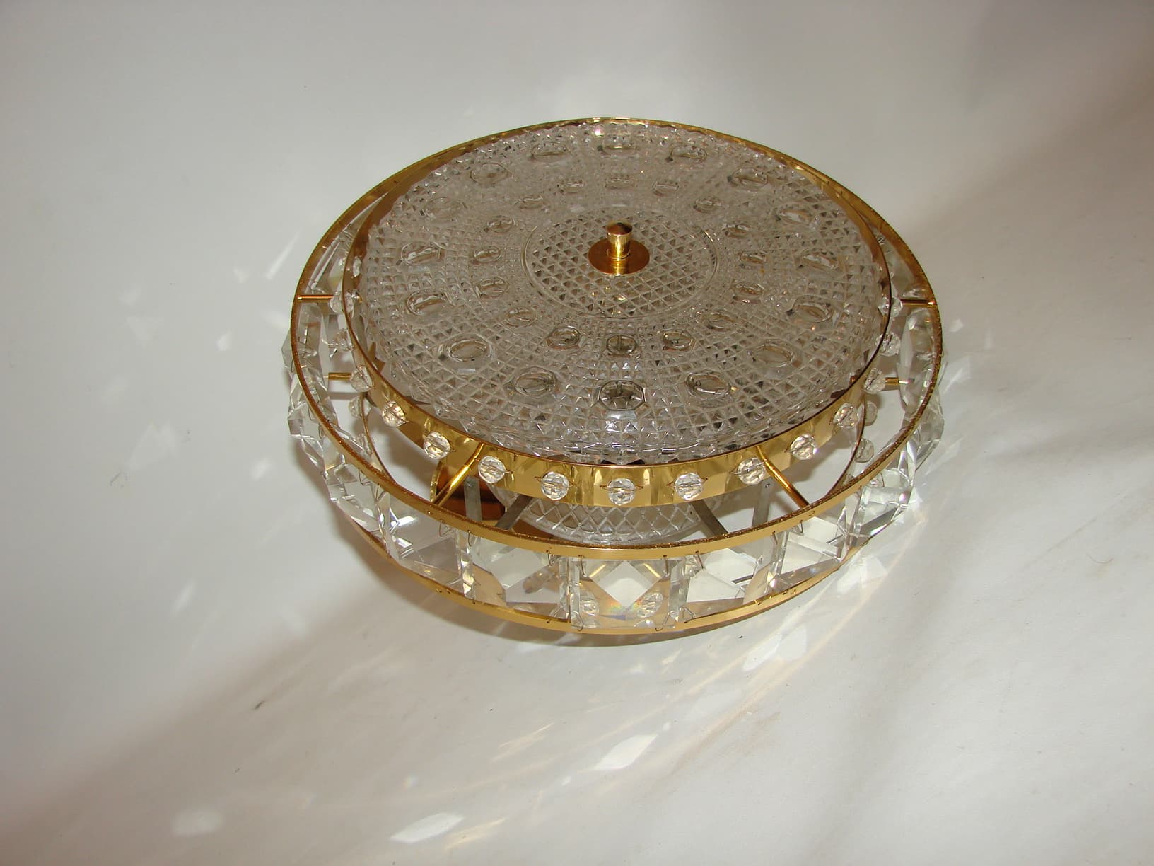 Pendant lamp, golden crystal, by C. Fagerlund, Sweden, 1960s. - 51672