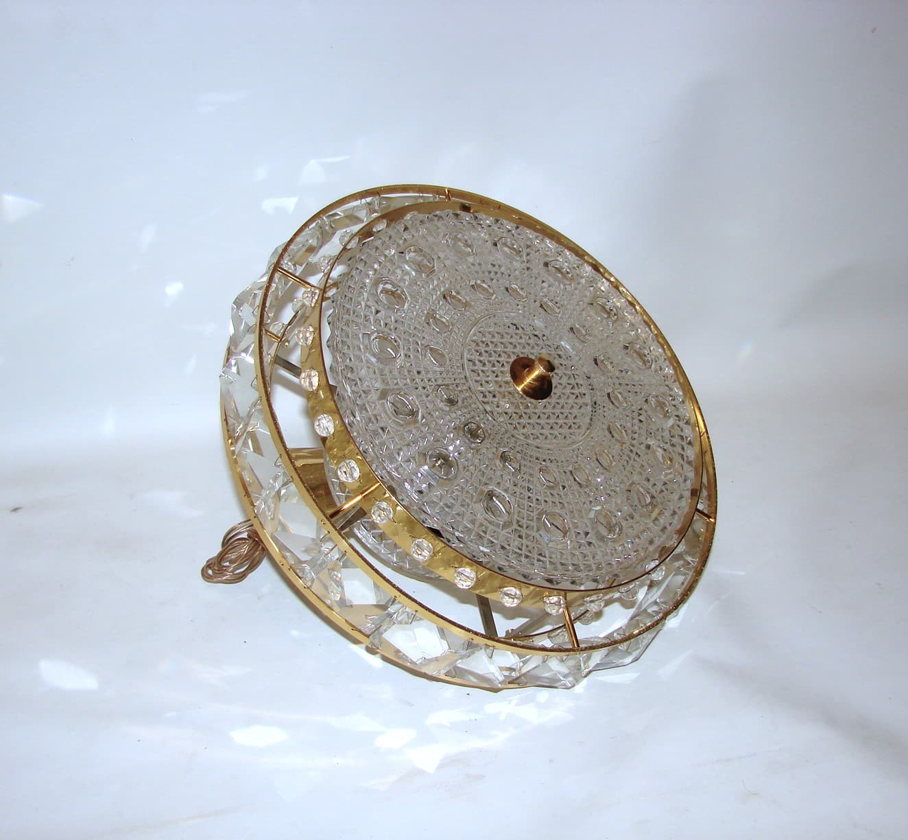 Pendant lamp, golden crystal, by C. Fagerlund, Sweden, 1960s. - 51663