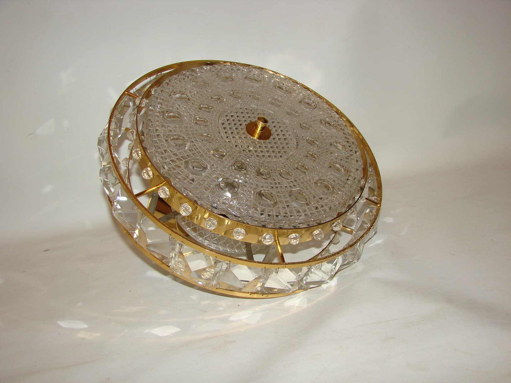 Pendant lamp, golden crystal, by C. Fagerlund, Sweden, 1960s. - 51671