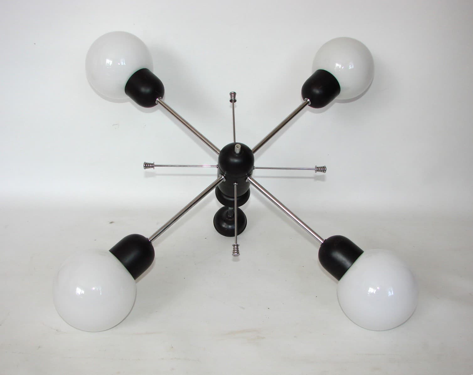 Pendant lamp Space Age, black chromed steel, 1970s - 51698