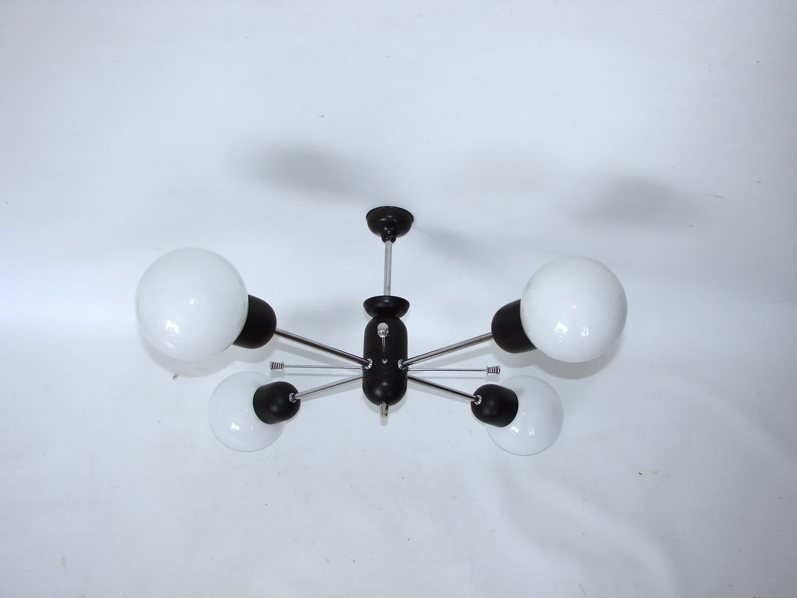 Pendant lamp Space Age, black chromed steel, 1970s - 51702