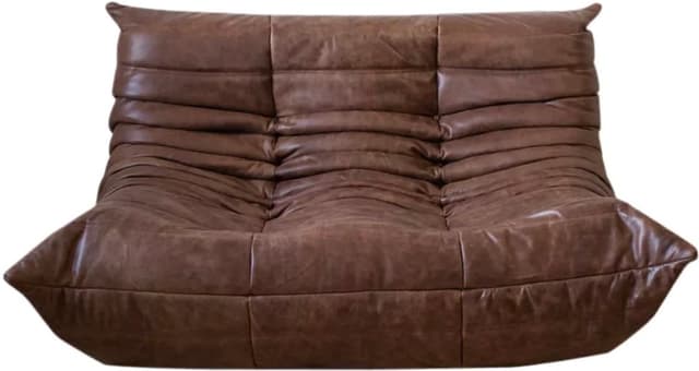 Sofa Togo dwuosobowa, skóra brązowa kasztanowa - WYMIARY