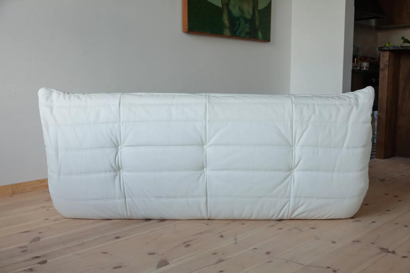 Sofa Togo trzyosobowa, skóra biała madras - 52268
