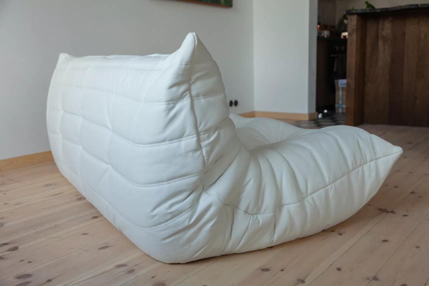 Sofa Togo trzyosobowa, skóra biała madras - 52269