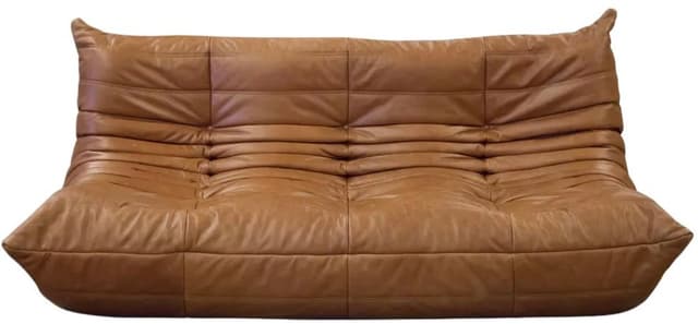 Sofa Togo trzyosobowa, skóra brązowa tobacco - WYMIARY