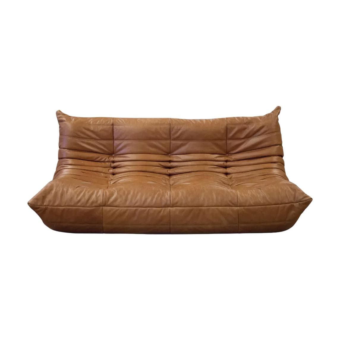 Sofa Togo trzyosobowa, skóra brązowa tobacco - 52260