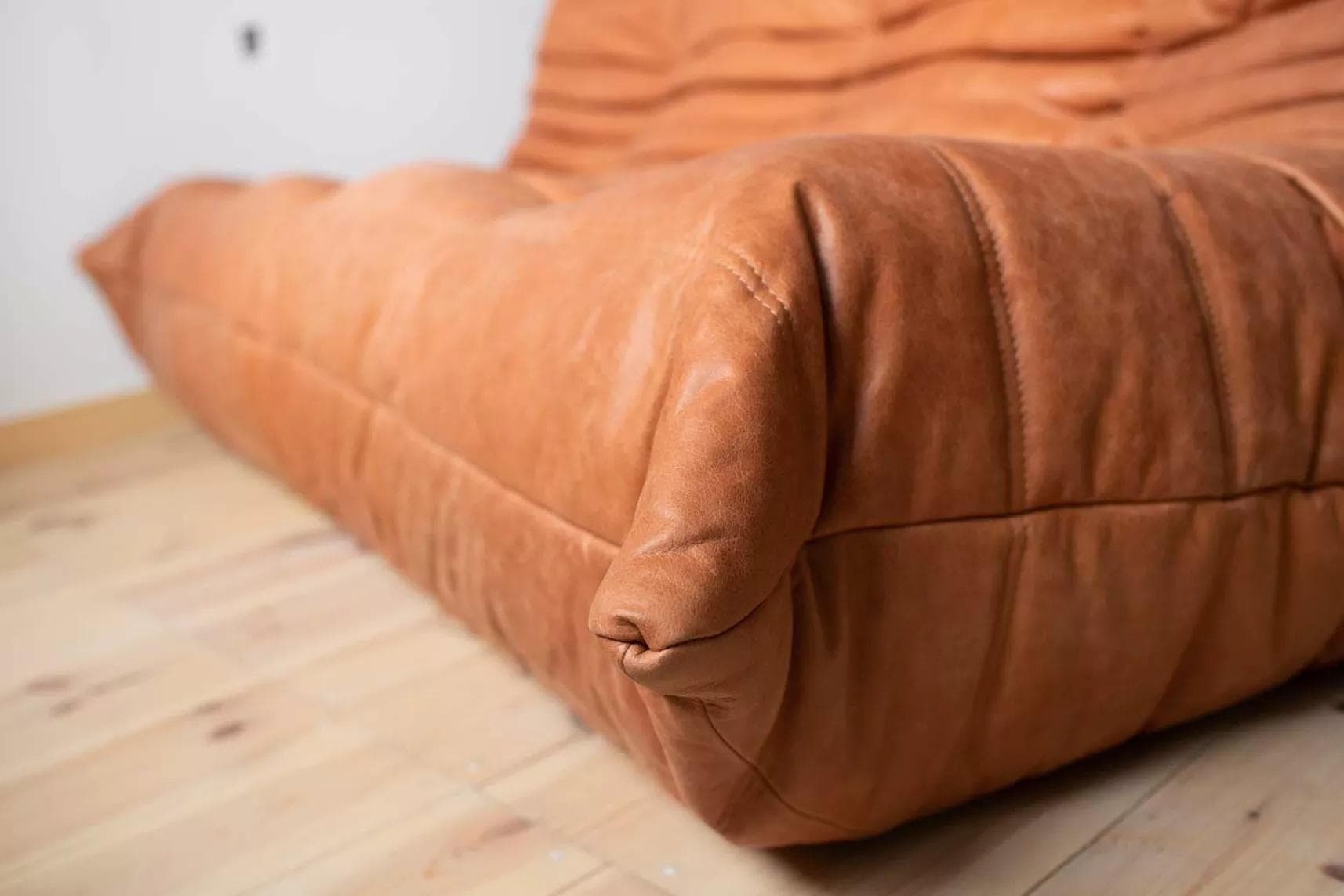 Sofa Togo trzyosobowa, skóra brązowa peach - 52245