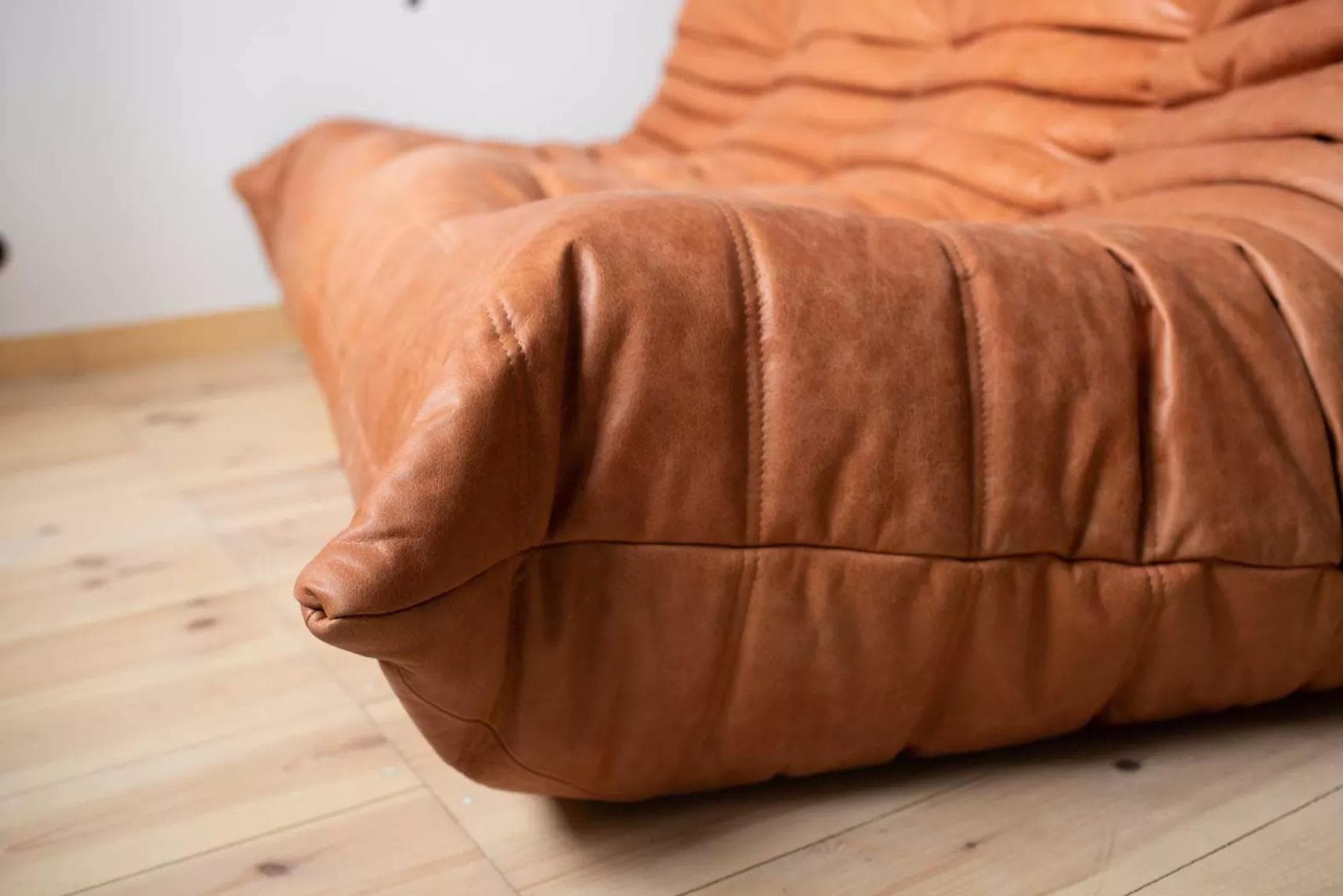 Sofa Togo trzyosobowa, skóra brązowa peach - 52246
