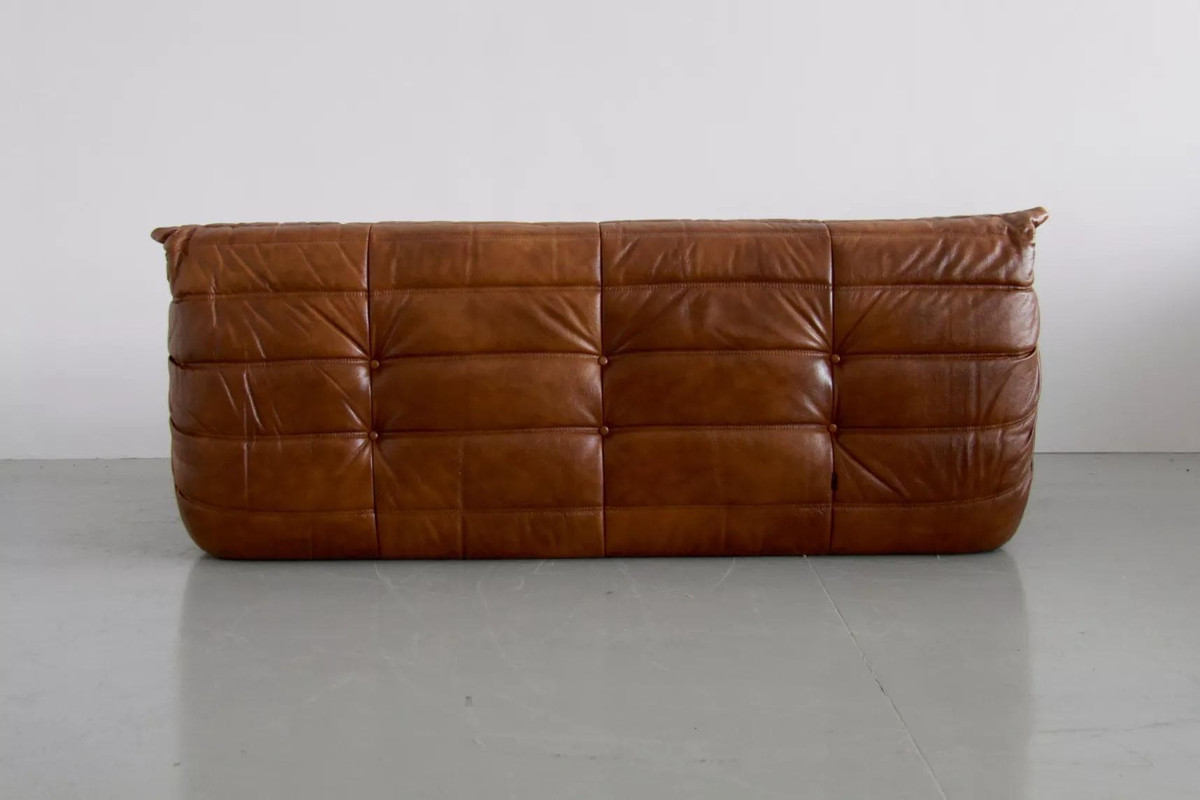 Sofa Togo trzyosobowa, skóra brązowa shine antique - 52236