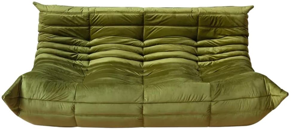 Sofa Togo trzyosobowa, velvet zielony oliwka