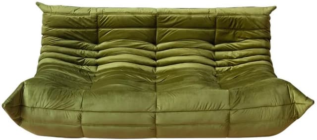 Sofa Togo trzyosobowa, velvet zielony oliwka - WYMIARY