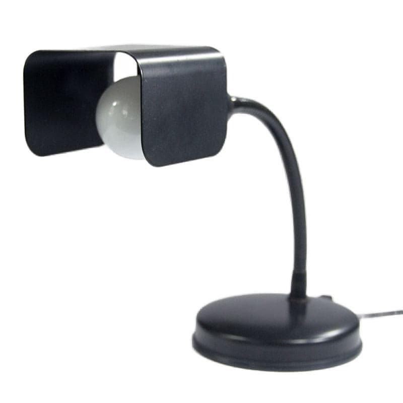 Czarna lampa biurkowa, Veneta Lumi, Włochy, lata 80. - 4826