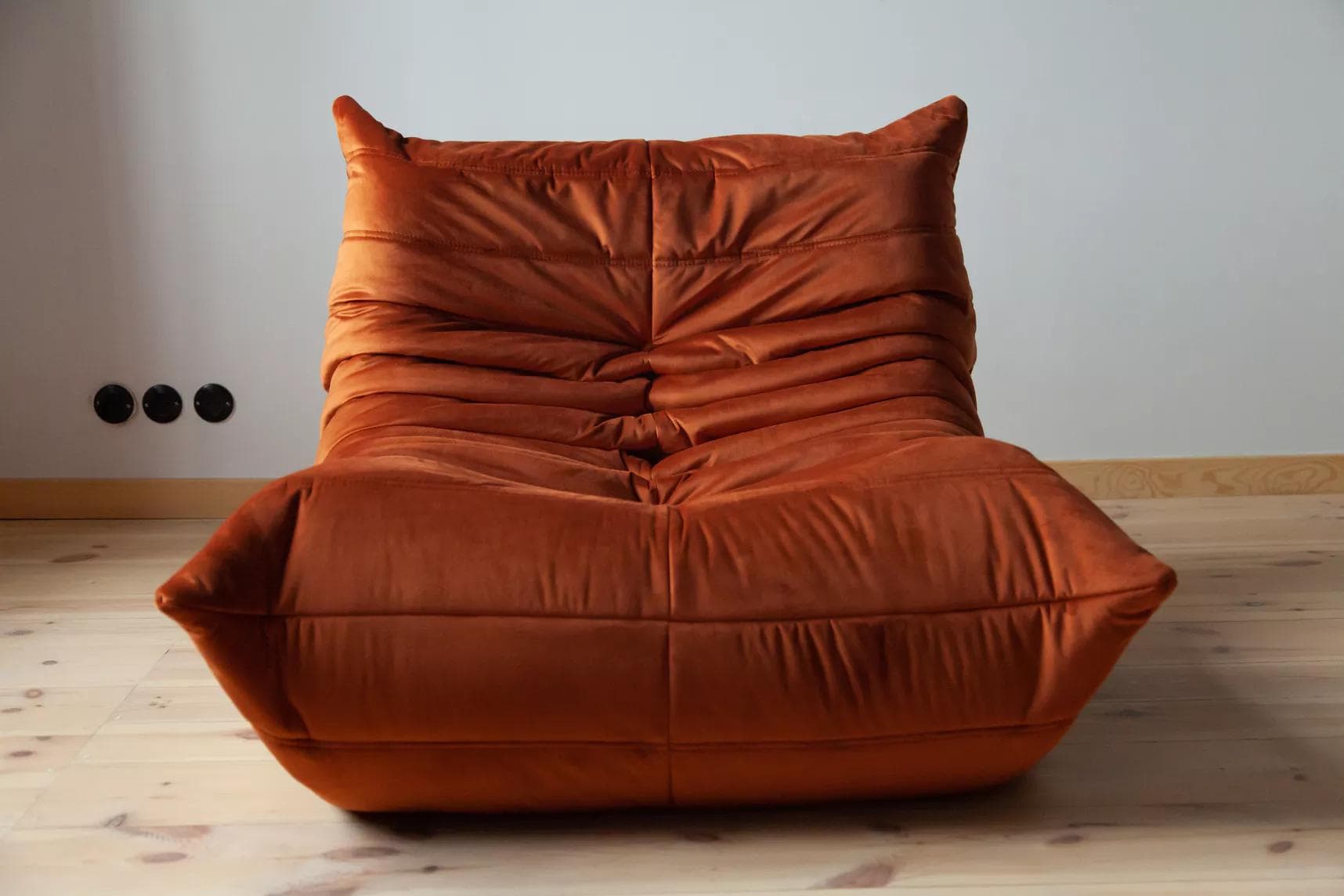 Fotel wypoczynkowy Togo, velvet pomarańczowy bursztyn - 52149