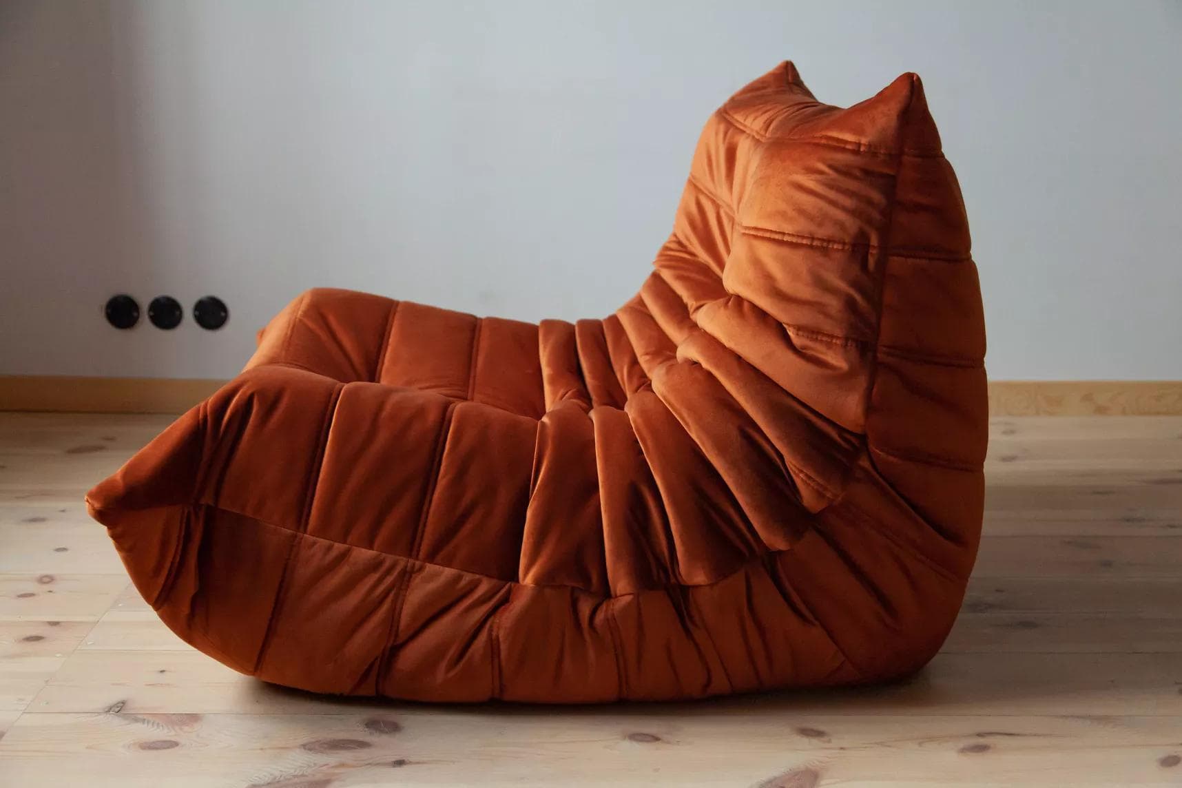 Fotel wypoczynkowy Togo, velvet pomarańczowy bursztyn - 52148