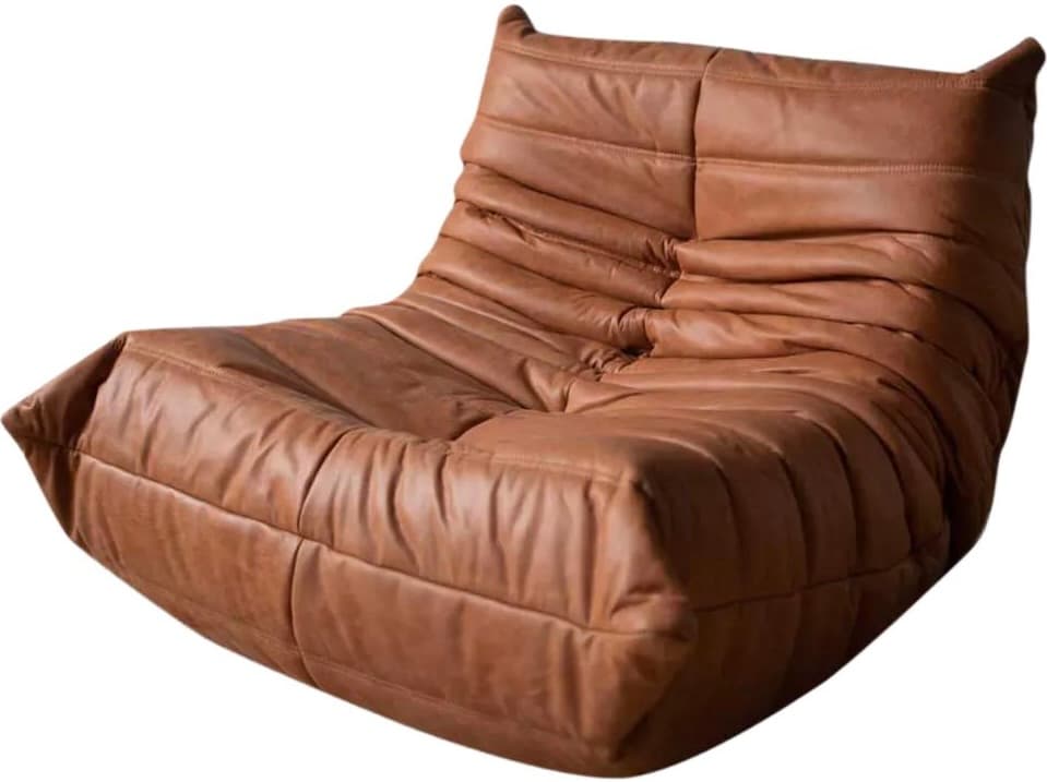 Fotel wypoczynkowy Togo, skóra brązowa peach