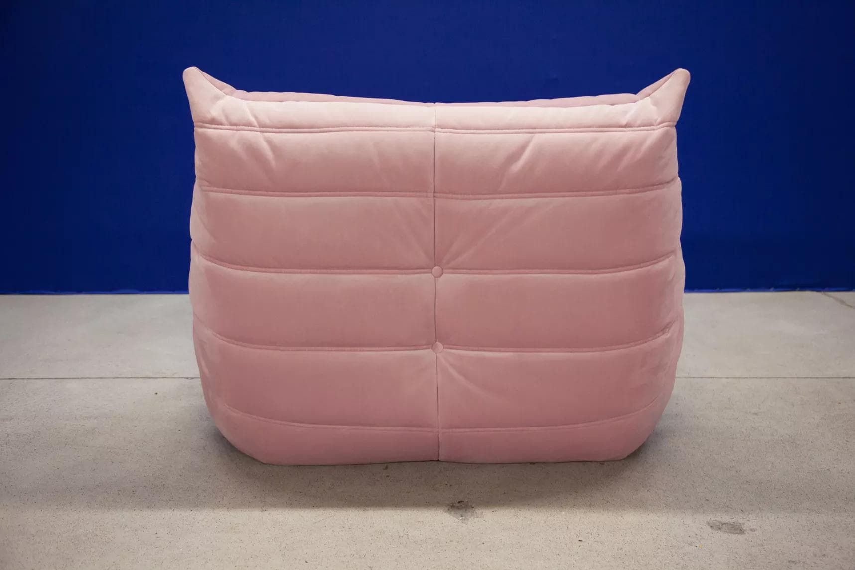 Fotel wypoczynkowy Togo z podnóżkiem, velvet różowy jasny - 52116