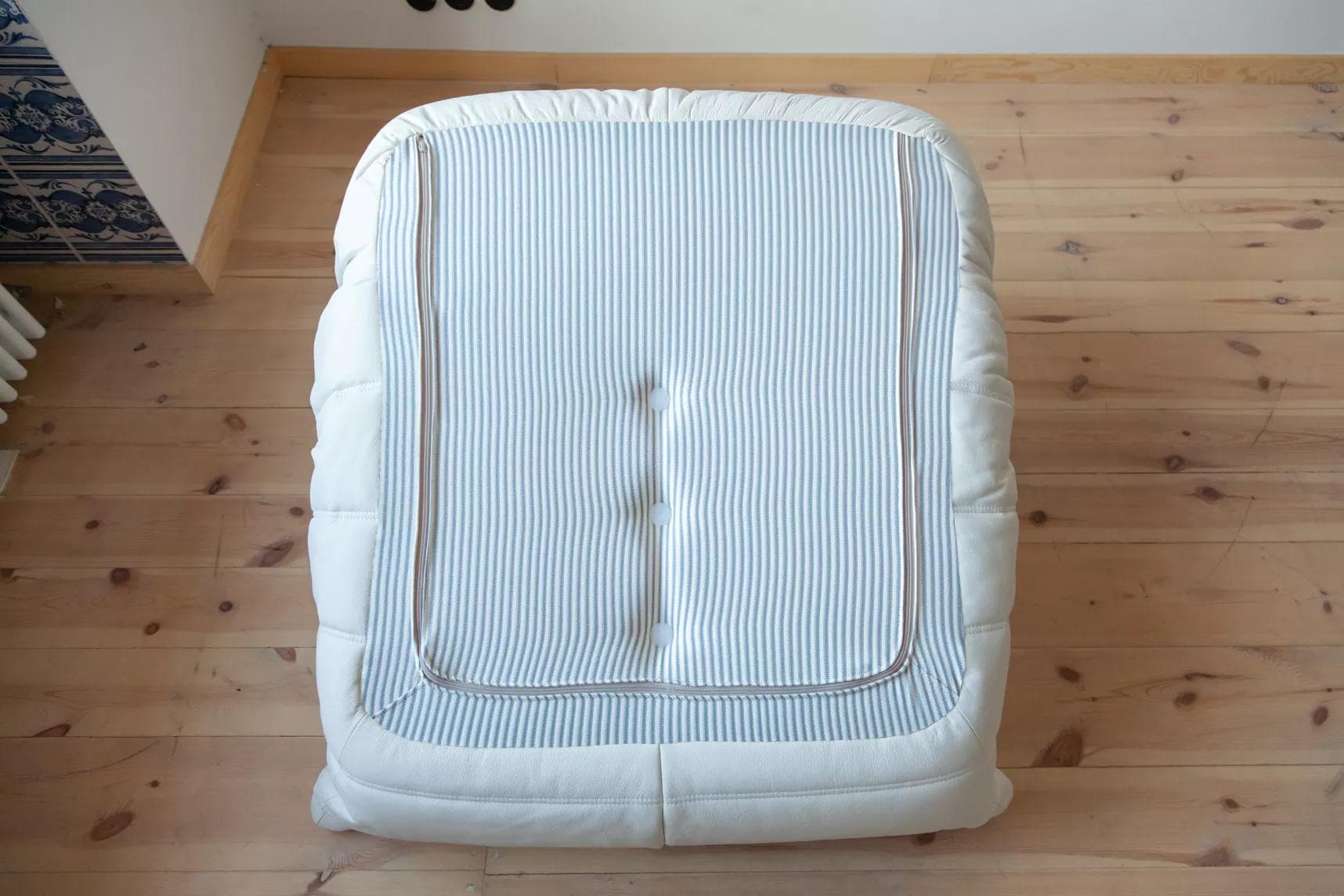 Zestaw wypoczynkowy Togo 5 części, skóra biała madras - 52099