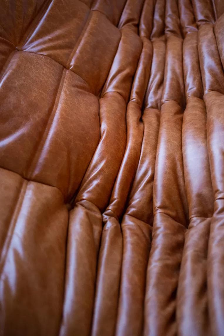 Zestaw wypoczynkowy Togo 5 części, skóra brązowa dubai pine - 52072