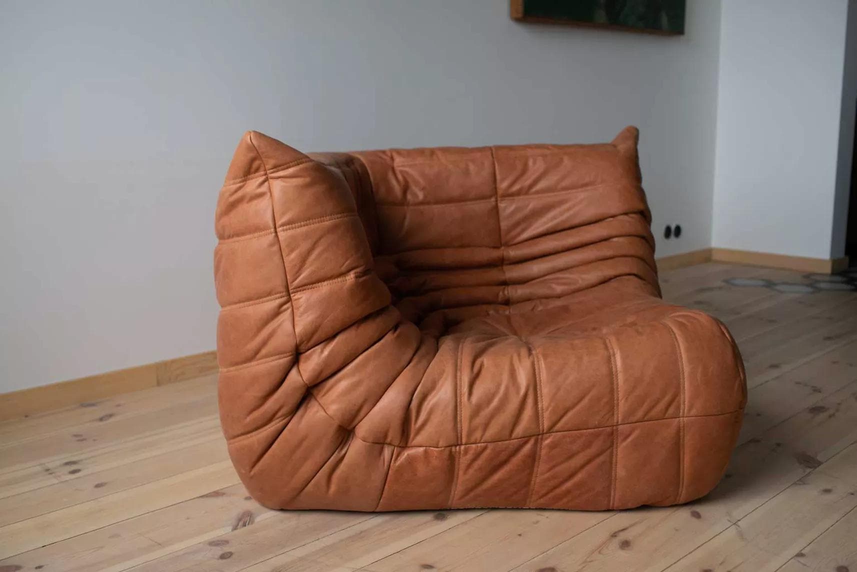 Narożnik Togo, skóra brązowa peach - 51899