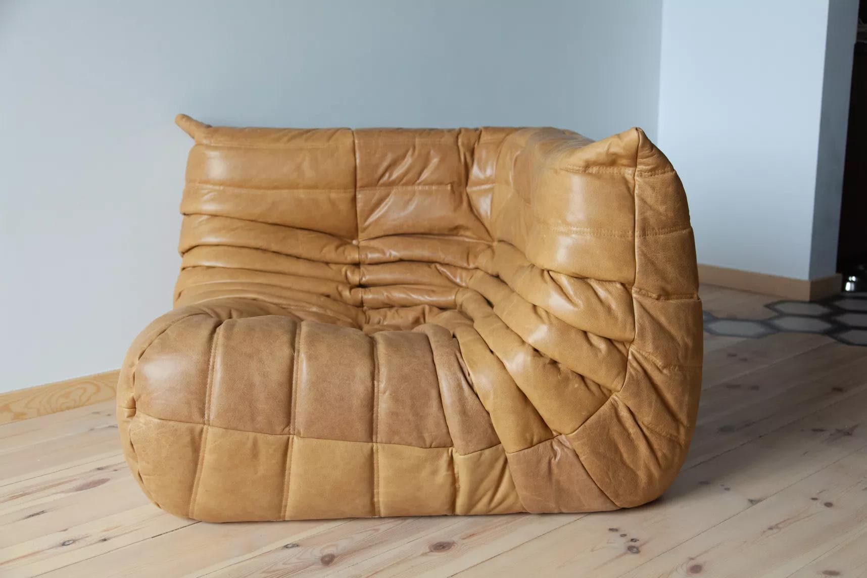 Narożnik Togo, skóra brązowa camel - 51885