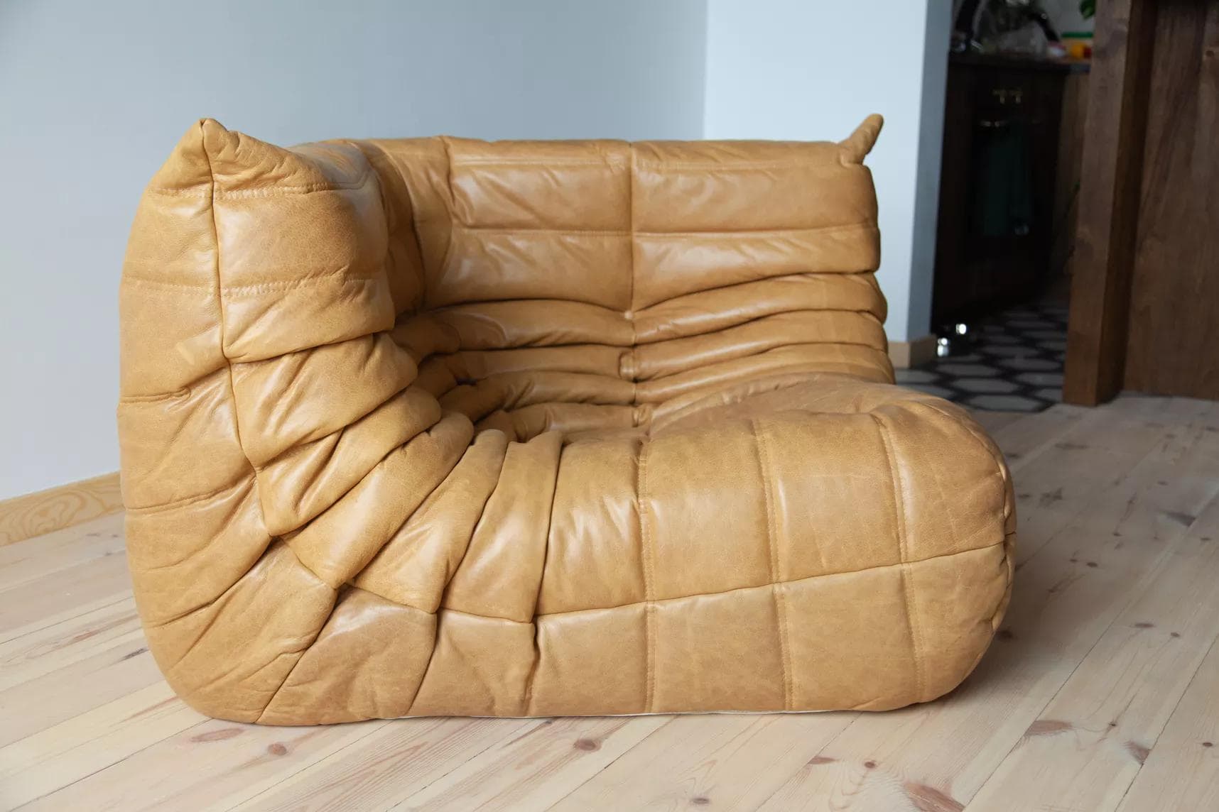 Narożnik Togo, skóra brązowa camel - 51884