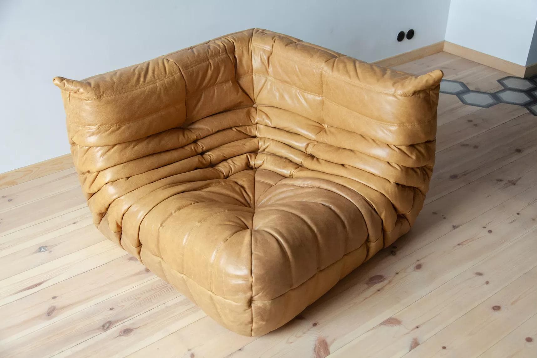 Narożnik Togo, skóra brązowa camel - 51883