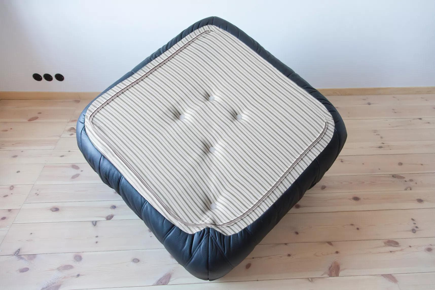 Narożnik Togo, skóra czarna madras - 51873