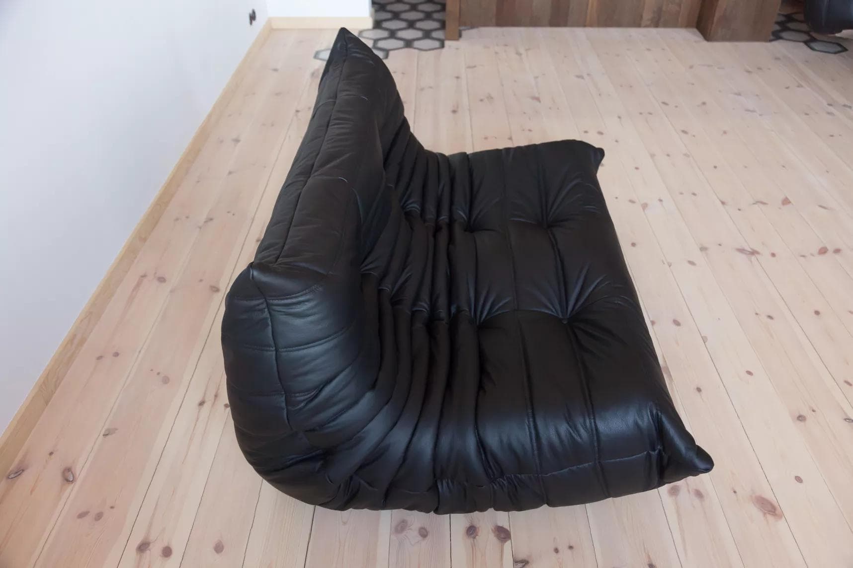 Sofa Togo dwuosobowa, skóra czarna madras - 51843