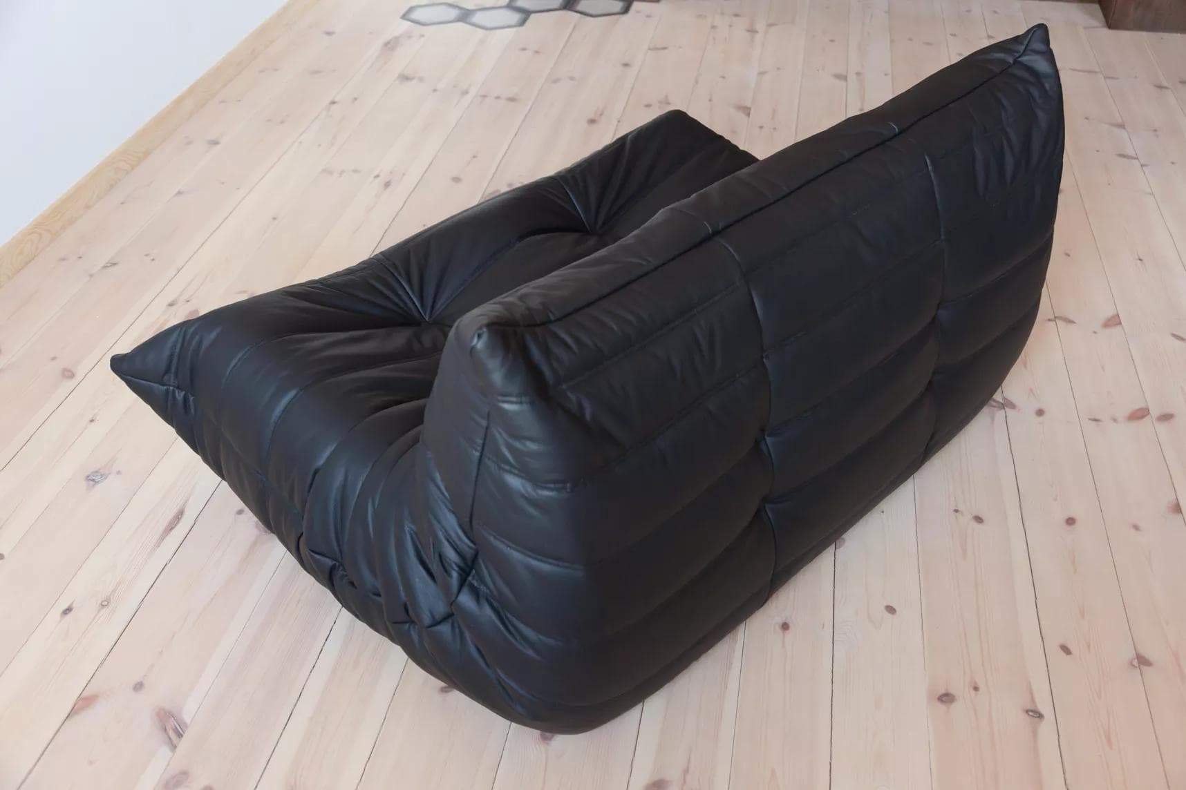 Sofa Togo dwuosobowa, skóra czarna madras - 51845