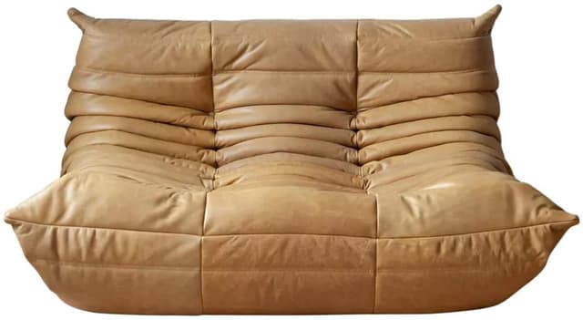 Sofa Togo dwuosobowa, skóra brązowa camel - WYMIARY