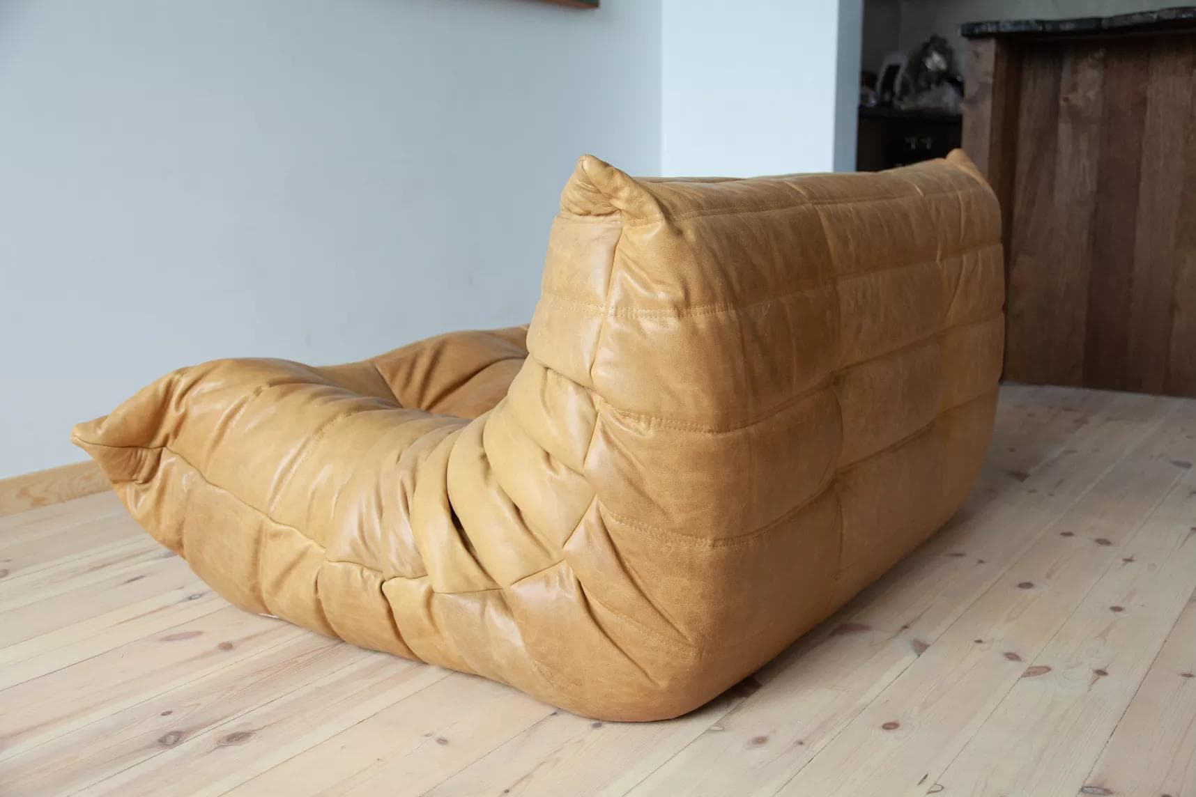 Sofa Togo dwuosobowa, skóra brązowa camel - 51826