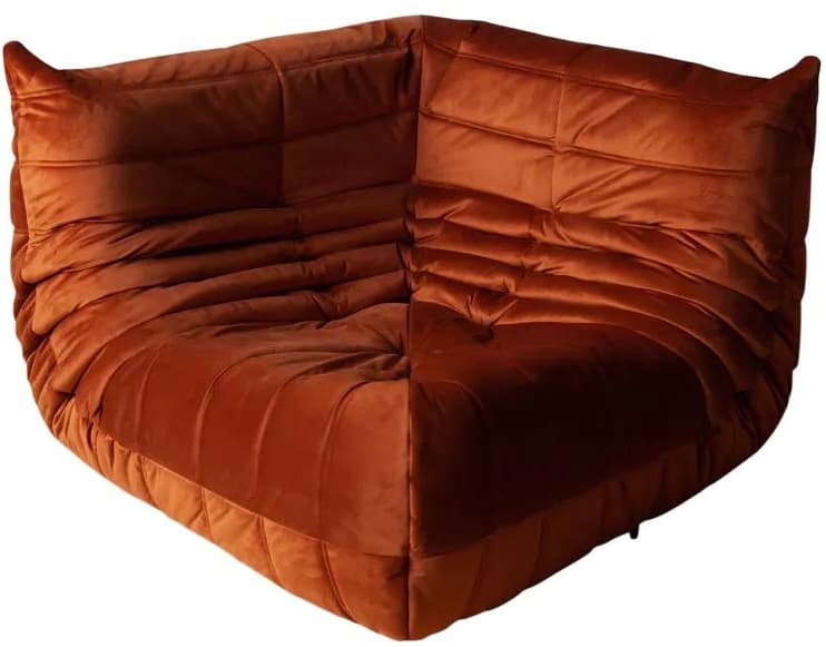 Narożnik Togo, velvet pomarańczowy bursztyn