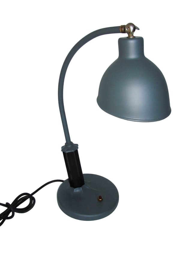 Lampka biurkowa, szary, metal, proj. C. Dell, Kaiser Idell, Niemcy, lata 30. - WYMIARY