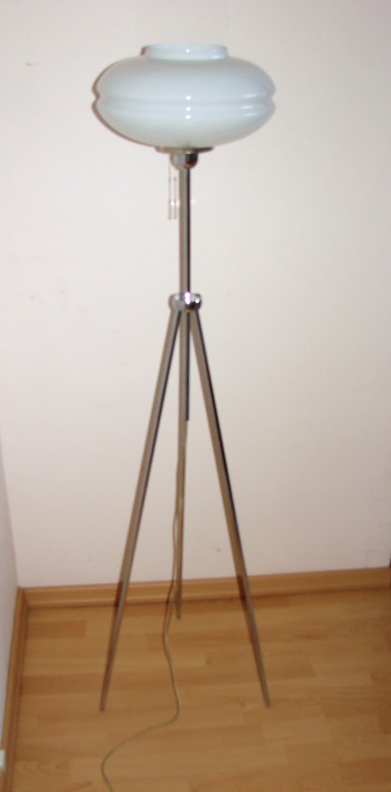 Lampa podłogowa, srebrny, stal chromowana, szkło, lata 90. - 52310