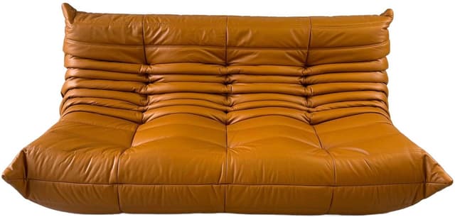 Sofa Togo trzyosobowa, skóra brązowa light cognac - WYMIARY