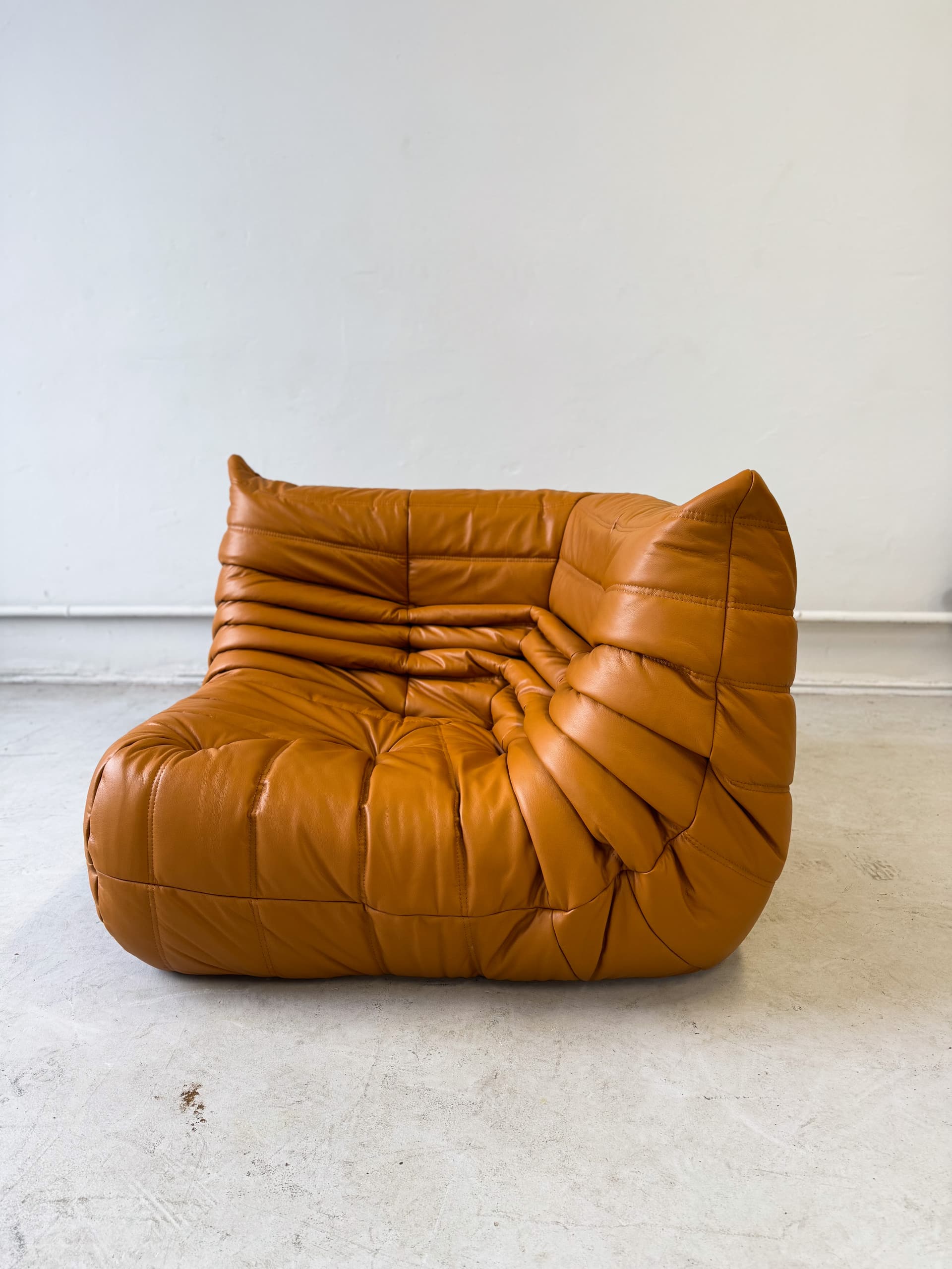 Narożnik Togo, skóra brązowa light cognac - 52369