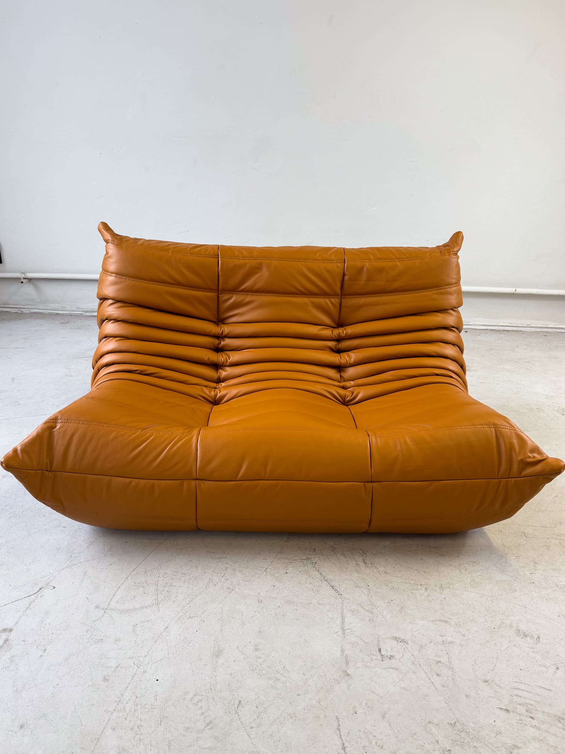 Zestaw wypoczynkowy Togo 5 części, skóra brązowa light cognac - 52355