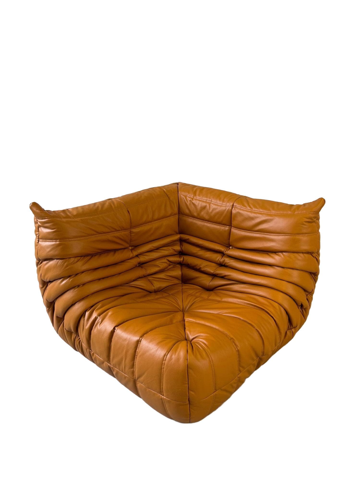 Zestaw wypoczynkowy Togo 5 części, skóra brązowa light cognac - 52349