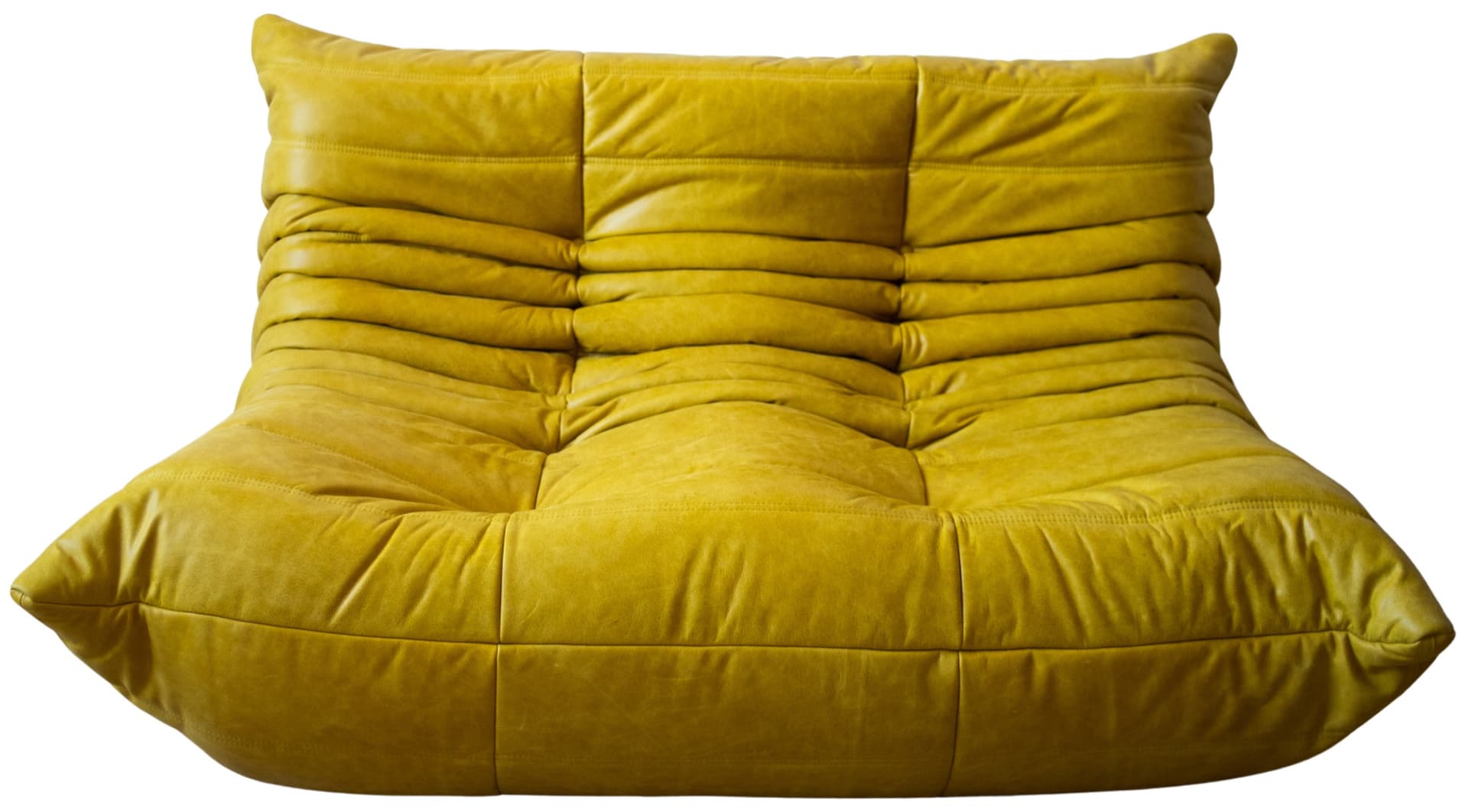 Sofa Togo dwuosobowa, skóra żółta dubai