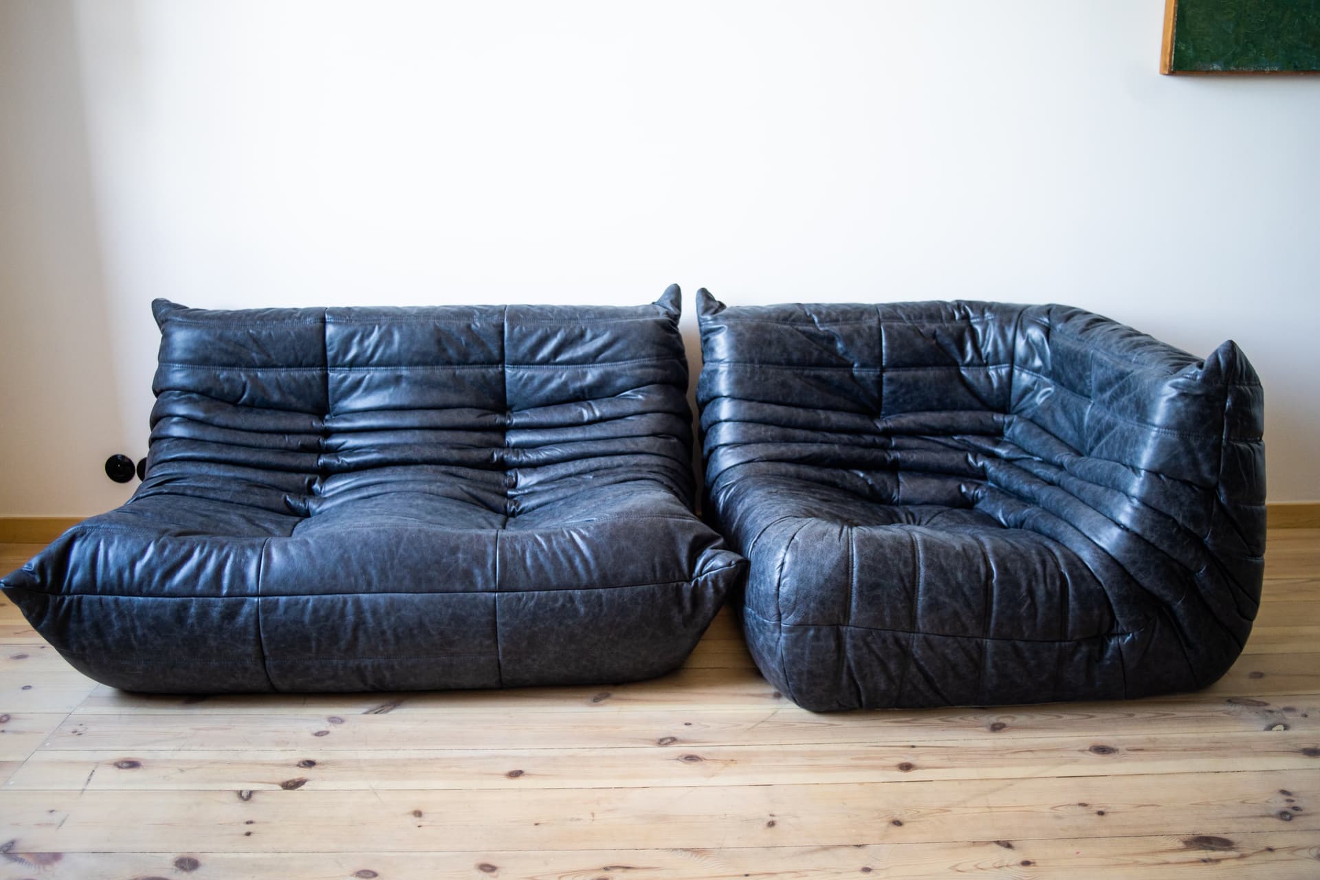 Zestaw wypoczynkowy Togo 5 części, skóra czarna dubai - 165052