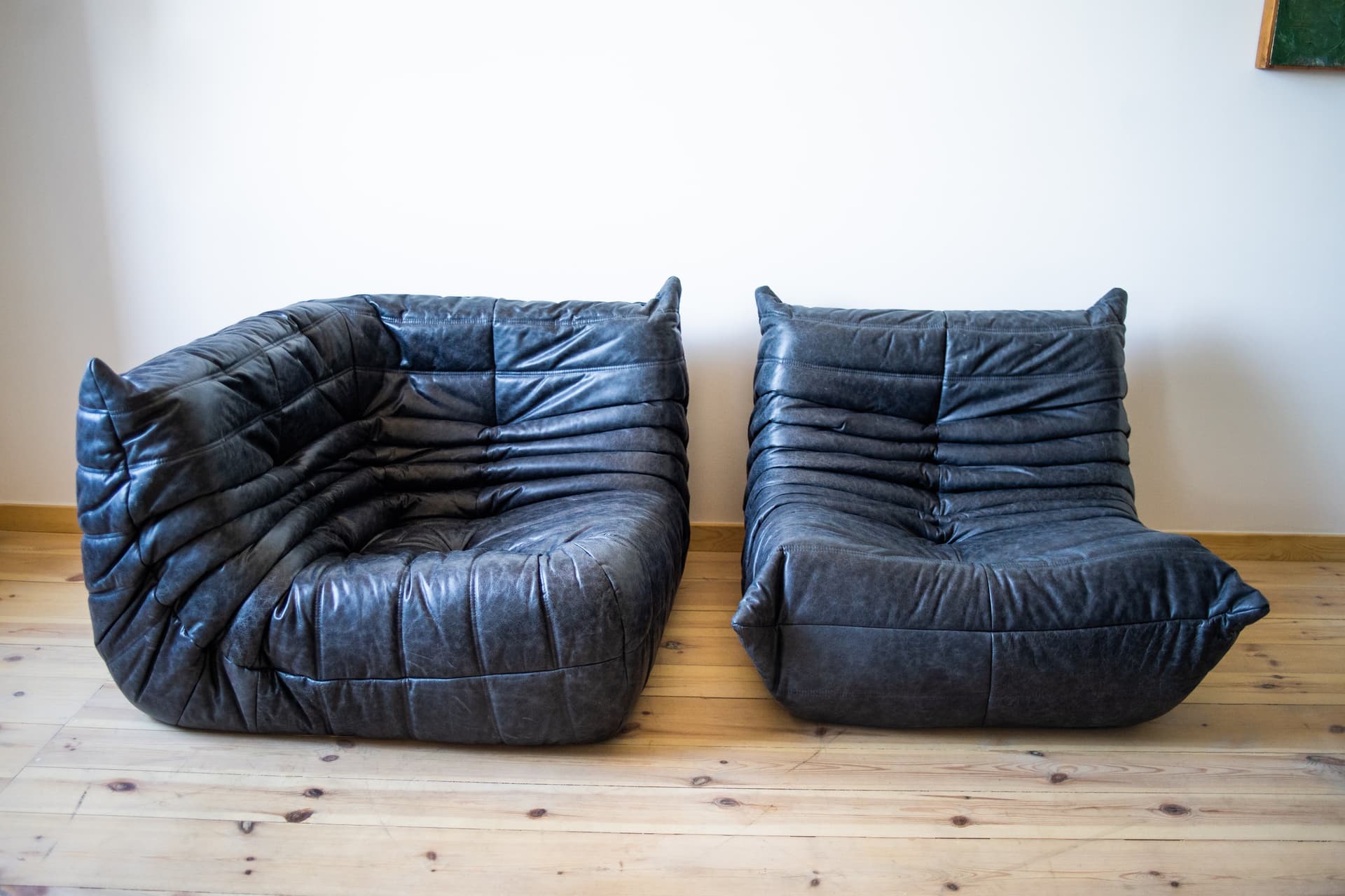 Zestaw wypoczynkowy Togo 5 części, skóra czarna dubai - 165053