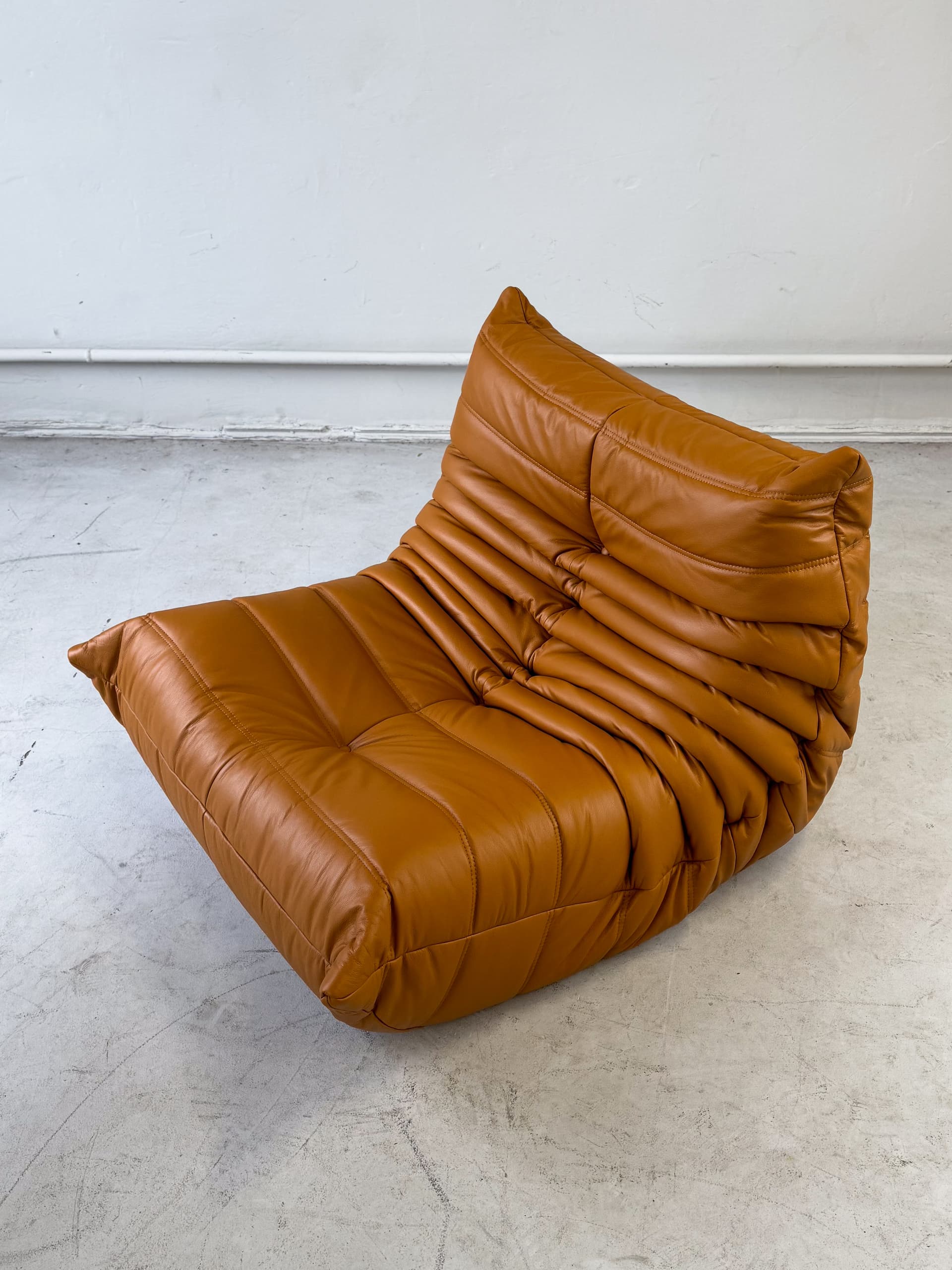 Fotel wypoczynkowy Togo, skóra brązowa light cognac - 52457