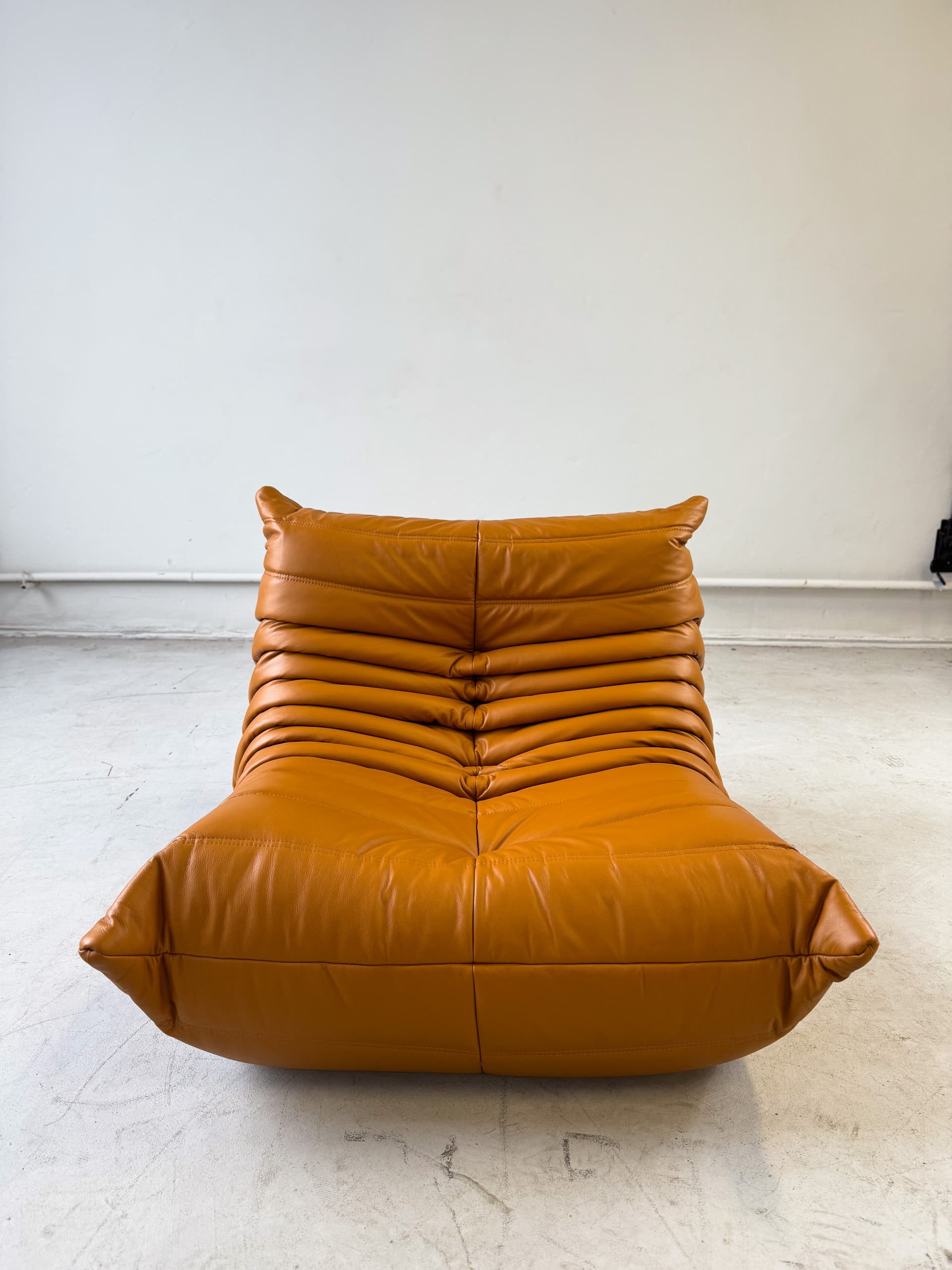 Fotel wypoczynkowy Togo, skóra brązowa light cognac - 52449