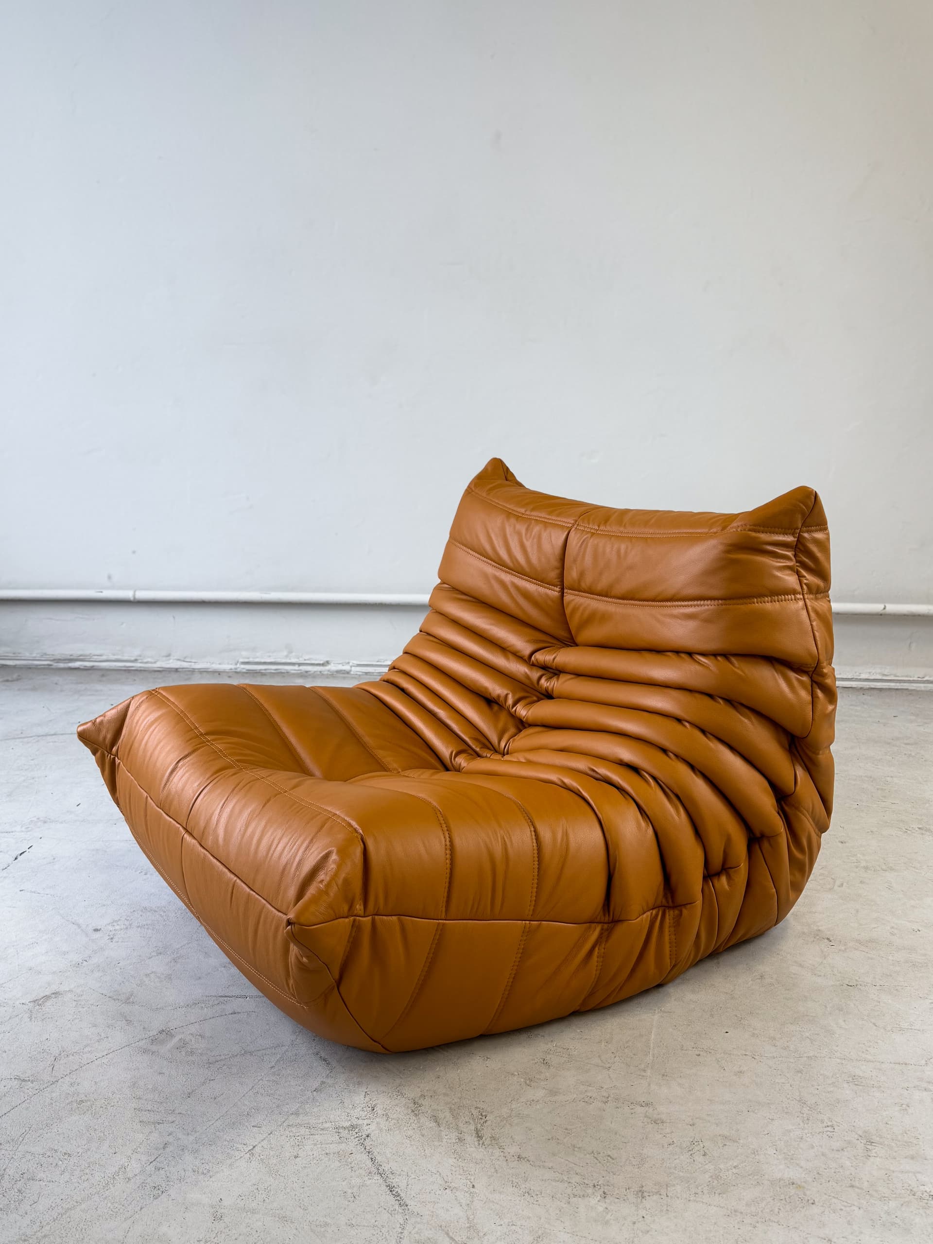 Fotel wypoczynkowy Togo, skóra brązowa light cognac - 52456