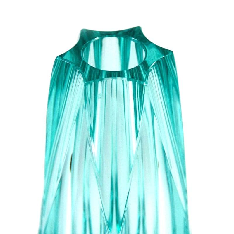 Turkusowy wazon ze szkła kryształowego, dla Moser, Czechosłowacja, lata 50. - 4886